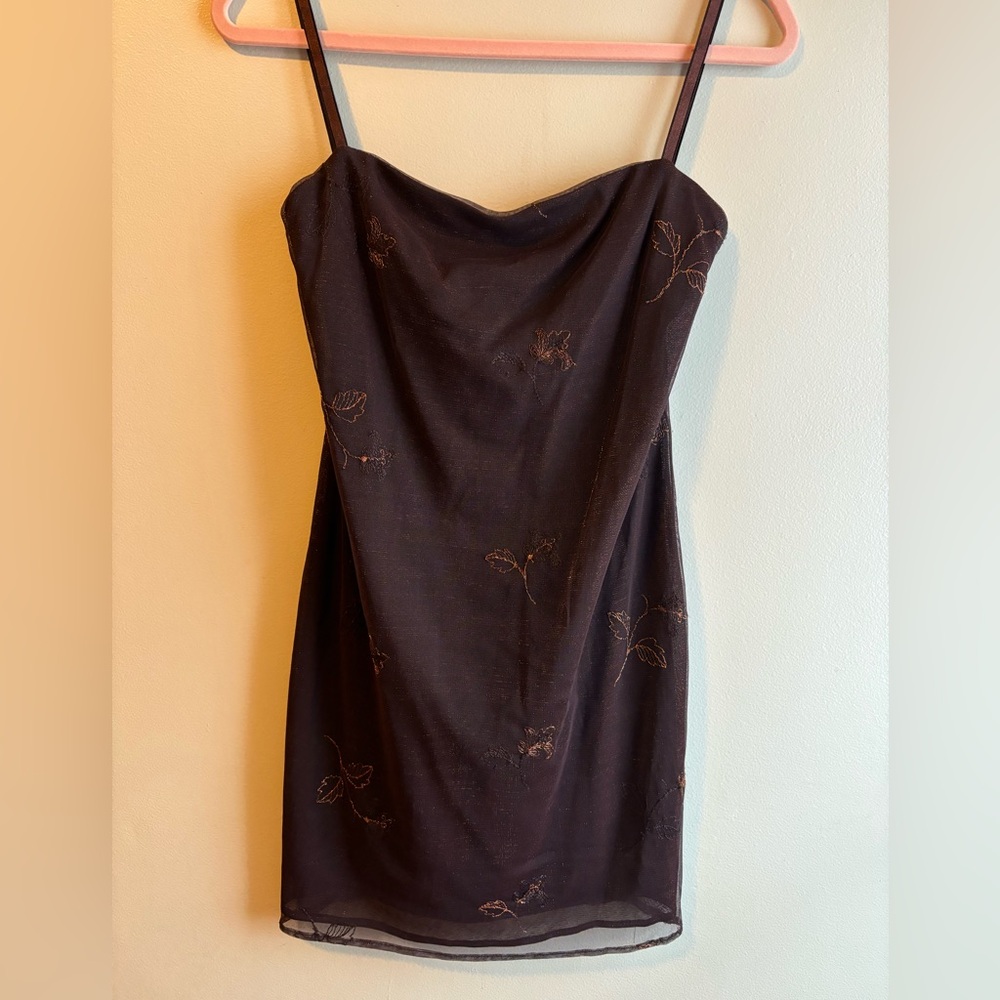 Sheer Brown Mini Dress from Laundry by Shelli Segal